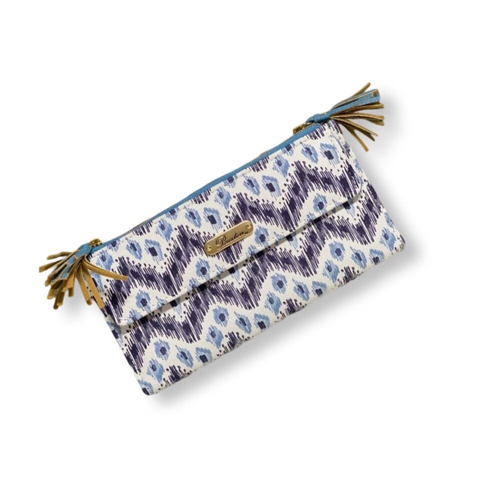 NWT Buxton Chevron Pattern Multi Compartment Tassel Wallet